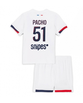 Billige Fotballdrakt Paris Saint-Germain Willian Pacho #51 Replika Bortedraktsett Barn 2025-26 Kortermet (med bukser)